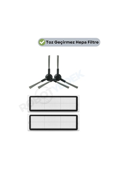 Dreame D10s Plus Rls6ad Uyumlu Yedek Hepa Filtre Ve Yan Fırça-4 Parça