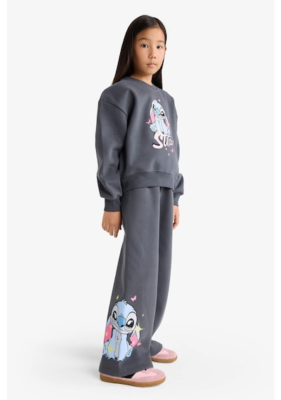 Defacto Kız Çocuk Disney Lilo & Stitch 2li Takım Sweatshirt Eşofman Altı G1020a825wnar31 Antrasit