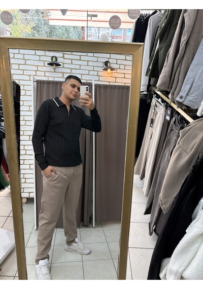 Tuba Toptaş Pike Jogger Pantolon Bej