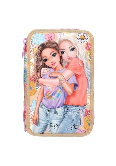 Top Model 3 Katlı İçi Dolu Kalem Çantası Girl Power 413282 Çok Renkli
