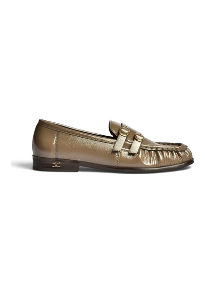 Fox Shoes Z820024208 Vizon Rugan Büzgü Detaylı Çift Tokalı Loafer Ayakkabı