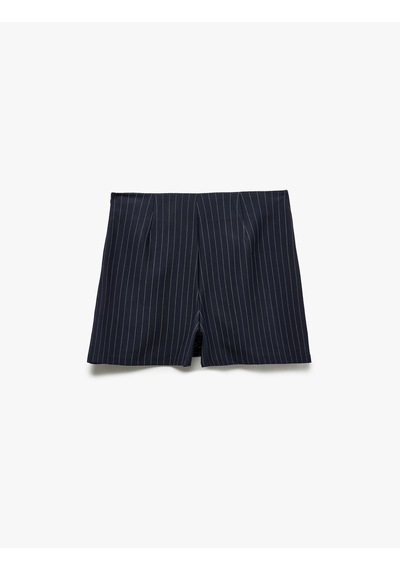 Koton Normal Bel Mini Şort Etek Beyaz Çizgili 5sak10024uk Beyaz Çizgili Beyaz