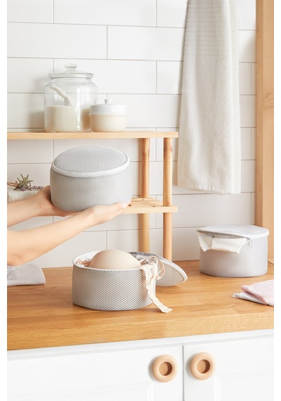 Ocean Home Textile 3'lü Gri Renk İç Çamaşırı Yıkama Filesi Set