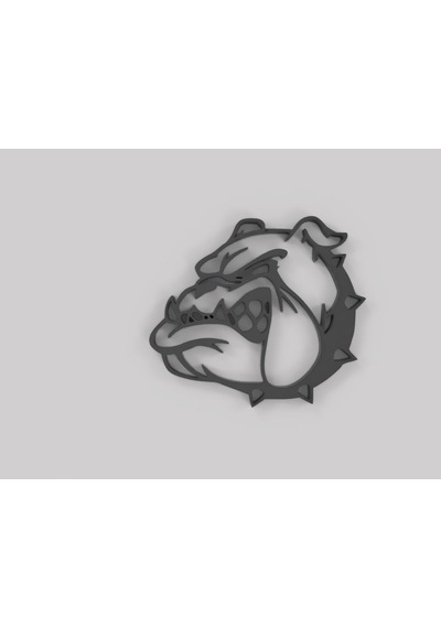 Sinirli Bulldog Duvar Dekoru 10 Cm