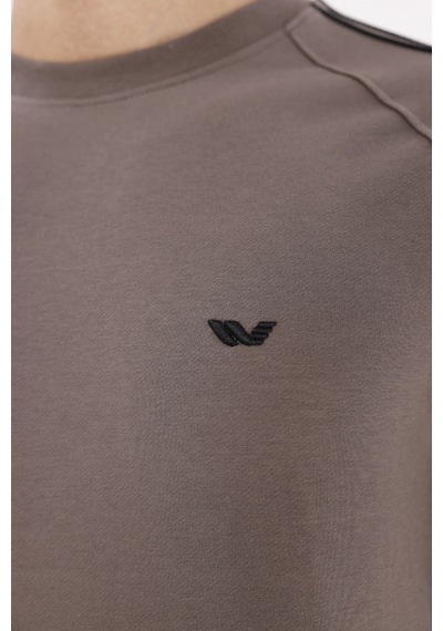 Rowinger Çift Şeritli Raglan Kol Minimal Logolu Bisiklet Yaka Sweatshirt Antracite Rowinger Çift Şeritli Raglan Kol Minimal Logolu Bisiklet Yaka Sweatshirt Antracite