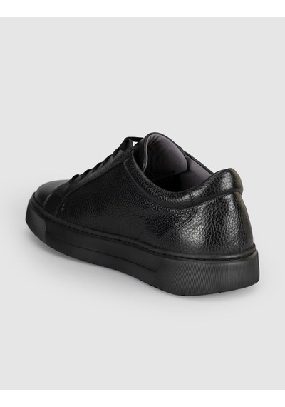 Cabani Erkek Siyah Hakiki Deri Günlük Sneaker Ayakkabı