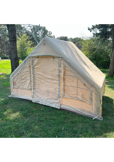 Yek Outdoor 210d Oxford 6 Kişilik 4 Mevsim Soba Çıkışlı Şişme Kamp Çadırı Pompalı, 210x300x190 Cm Krem