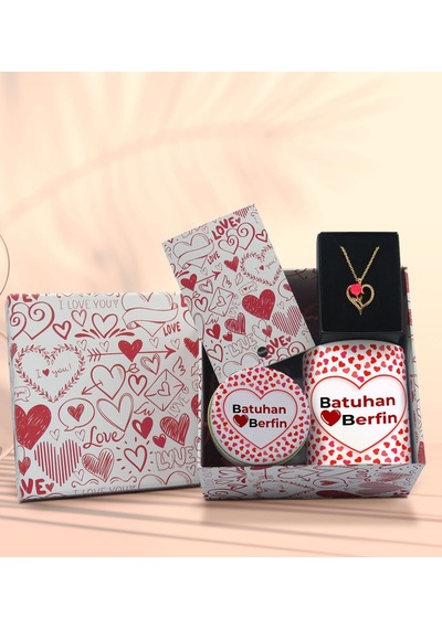 BK Gift Sevgiliye Özel Kutuda Hediye Seti, Kupa Bardak, Sevgili Hediyesi, Aşk Kolyesi, Kokulu Mum,Yıl Dönümü Hediyesi-9