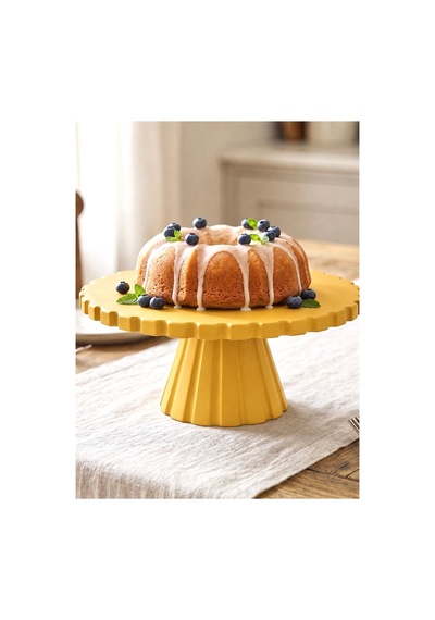 Kek Pasta Sunum Standı Cupcake Standı 20 Cm Sarı