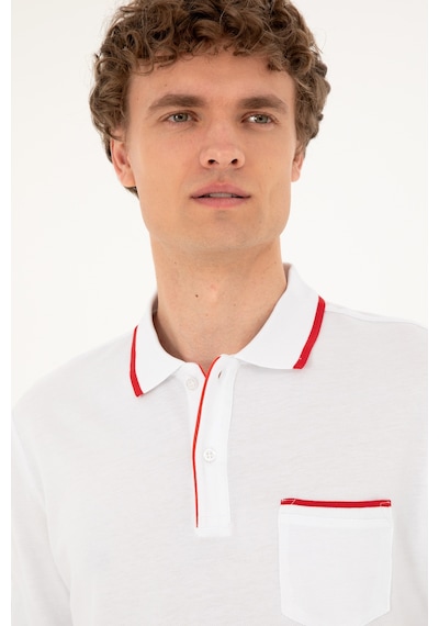 U.S. Polo Assn. Erkek Regular Fit Polo Yaka Beyaz Tişört 50287108-VR013