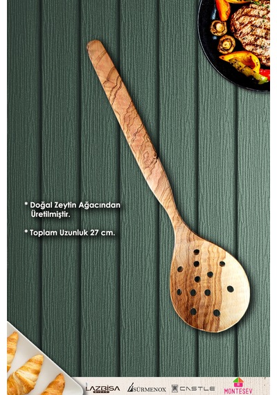 Doğal Diş Budak Ağacı Standlı Ahşap Zeytin Ağacı Kaşık Seti Yemek Kaşık Seti Ahşap Kaşıklık 5 Parça Kahverengi