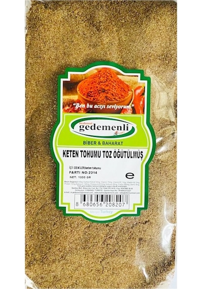 Gedemenli Keten Tohumu Toz Öğütülmüş Glutensiz 1 KG