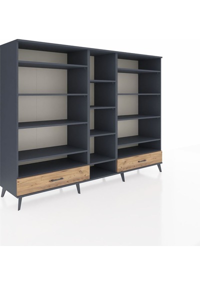 Hyperion Dolap 14 Raflı 2 Çekmeceli 220x44x163 Antrasit-antrasit/çam Antrasıt/atlas Çam - Antrasıt Hyperion Dolap 14 Raflı 2 Çekmeceli 220x44x163 Antrasit-antrasit/çam Antrasıt/atlas Çam - Antrasıt