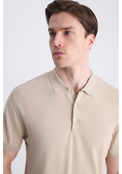 D's Damat Ds Damat Slim Fit Bej Düz Örgü Yazlık Rayon Triko T-shirt 4hf069421001m Bej