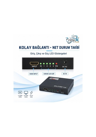 Primex Px-5004 4 Port Hdmı Splitter, 1 Giriş 4 Çıkış Adaptörlü Hdmı Çoklayıcı, 1080p 2k 4k Fhd 3d Görüntü Dağıtıcı, Pc Laptop Uydu Alıcı Ps5 Xbox Dvr Nvr Tv Box İçin Aynı Görüntü Ekran Çoğaltıcı Primex Px-5004 4 Port Hdmı Splitter, 1 Giriş 4 Çıkış Adaptörlü Hdmı Çoklayıcı, 1080p 2k 4k Fhd 3d Görüntü Dağıtıcı, Pc Laptop Uydu Alıcı Ps5 Xbox Dvr Nvr Tv Box İçin Aynı Görüntü Ekran Çoğaltıcı