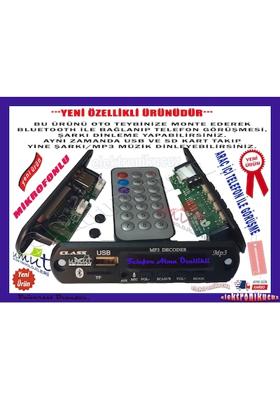 Ford Focus 1 Bluetoothlu Araç Oto Teyp Aux Usb/Sd/Tf 12 Volt N11.497