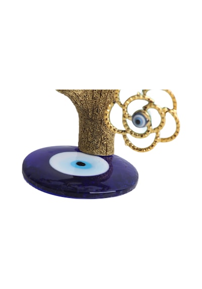 Feng Shui Nazar Boncuğu Çiçeği Hayat Ağacı Biblo Servet Çakra Şans Ağacı Mavi Göz Gül Ağacı 15 Cm. 44630224