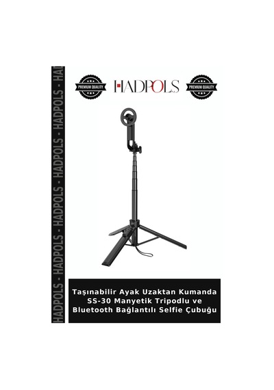 Taşınabilir Ayak Uzaktan Kumanda Ss-30 Manyetik Tripodlu Ve Bluetooth Bağlantılı Selfie Çubuğu