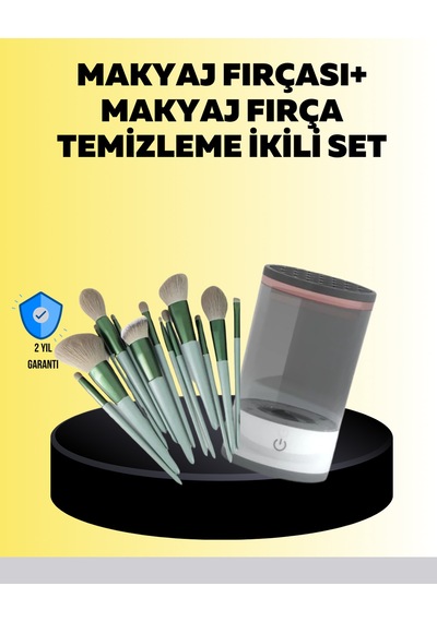 Hijyenik Makyaj İçin 13 Lü Fırça Seti Ve Elektrikli Temizleyici