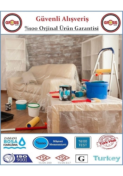 Hışır Boya Koruyucu Örtü - Hışır Eşya Koruyucu Naylon - İnce - 30