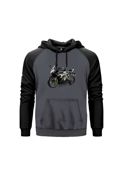 Cfmoto 250sr And Text Kırmızı Renk Reglan Kol Sweatshirt Kapşonlu