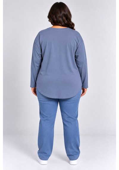 Superlife Süperlife Kadın Büyük Beden Bisiklet Yaka Süprem İnce Uzun Kollu Oval Etek Uçlu Tunik Tişört Spr26btk992 Grey Superlife Süperlife Kadın Büyük Beden Bisiklet Yaka Süprem İnce Uzun Kollu Oval Etek Uçlu Tunik Tişört Spr26btk992 Grey