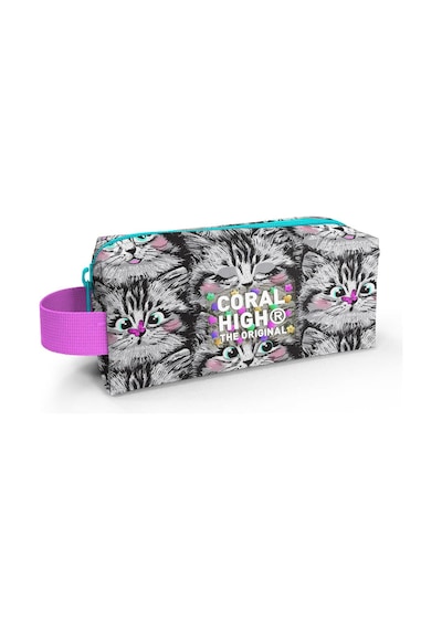 Coral High Kids Gri Kedi Desenli Kalem Çantası 22078