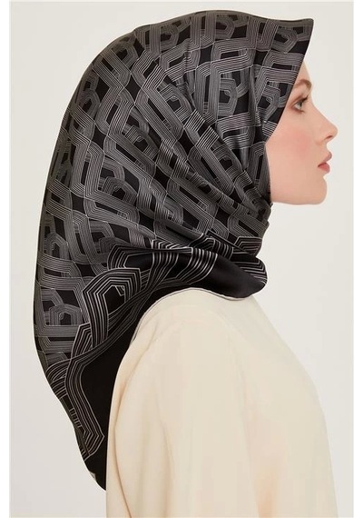 Armine Sura Saf İpek Eşarp 9213d 03 Siyah