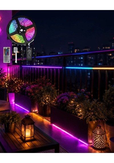 Lb Led Strip Rgb 5 Metre Çok Renkli Kumandalı Şerit Led Işık Seti