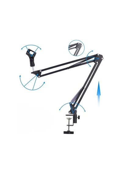 Tr Blt-50 Masa Tipi Akrobat Mikrofon Standı - 360 Dönebilir Ayarlanabilir Kol, Metal Masa Kelepçesi Ve 3/8''-5/8''