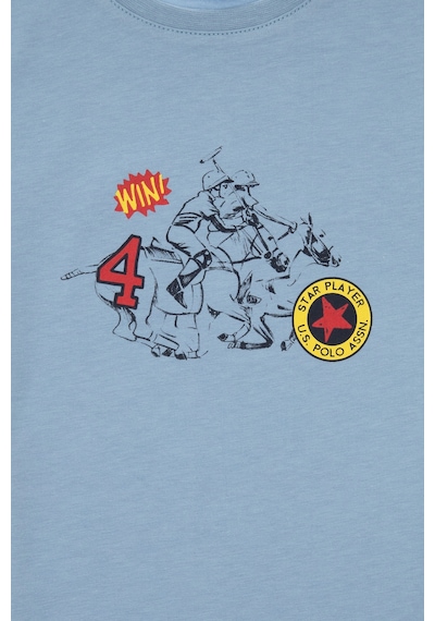 U.S. Polo Assn. Erkek Çocuk Mavi Comfort Bisiklet Yaka Tişört 50307178-VR036