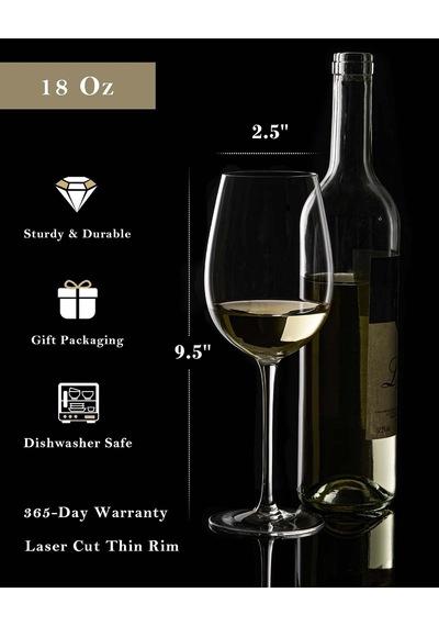 Tr Kristal Şarap Kadehleri - Elde Üfleme Kırmızı Veya Beyaz Şarap Kadehleri - 510 Ml - 2'li Set - Kurşunsuz Premi Genel
