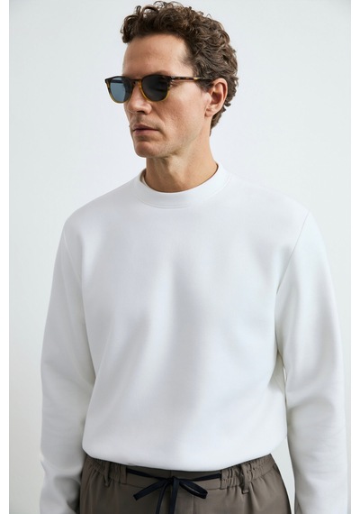 Lufian Logan Erkek Sweatshirt Kırık Beyaz Kırık Beyaz 112030194100510
