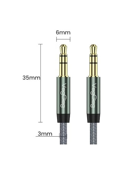 3.5mm Trs Hi-fi Örgülü Aux Ses Kablosu 3 Metre