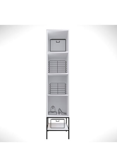 Pasific Home Martin 1 Kapaklı Gardırop Elbise Dolabı Beyaz - Beyaz Mermer