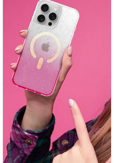 Newface - 256 -  Apple iPhone Uyumlu 12 Pummel Shiny Magsafe Kapak - Ece-umay - - Siyah
