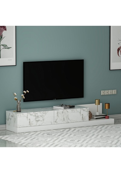 Majör Tv Sehpası Orma Mermer/beyaz