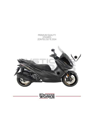 Zontes 250 Te Sticker Kaplama Set Full Kit Parçalı Etiket Sticker Modeli Siyah