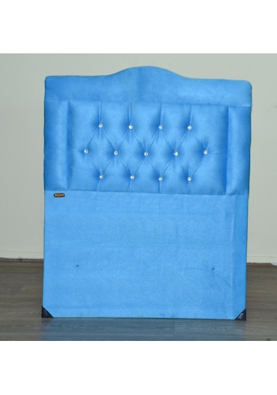 Başlık Lüx 90 cm Baby Face Mavi Renk Dolgun Kapitone Düz Kumaş El yapım