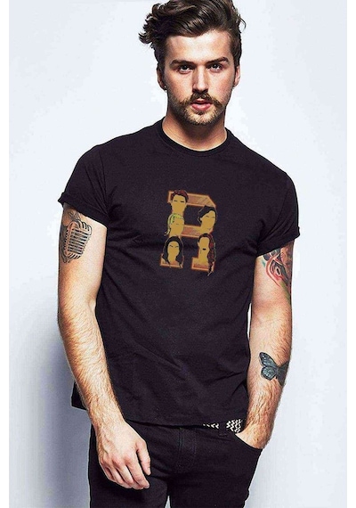 Riverdale R Head Baskılı Siyah Erkek Tshirt