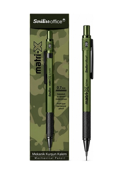 Matri-x Versatil Kalem 0.7 Mm Haki Şeffaf Ambalaj Yeşil