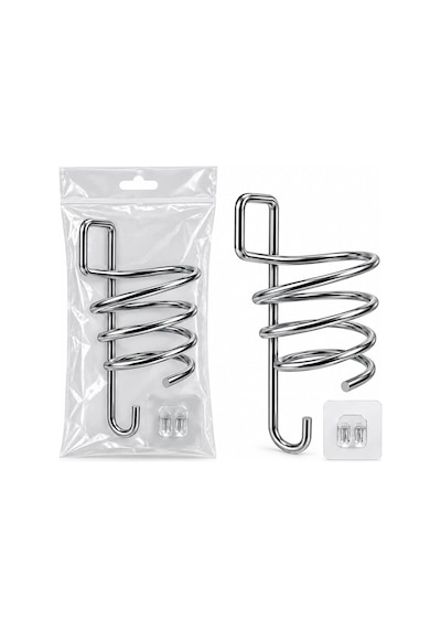 Krom - Metal Fönlük Fön Makine Askısı Yapışkan Askılı 5468 Renkli