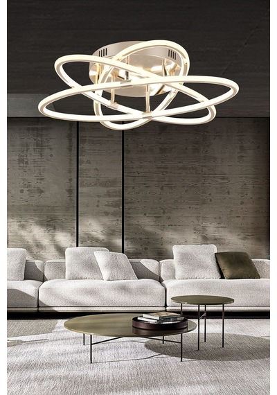 Pl 011 Çift Yönlü Model Gold 3 Renkli Salon Ve Oturma Odası İçin İdeal Alüminyum Avize, 65x10 Gold