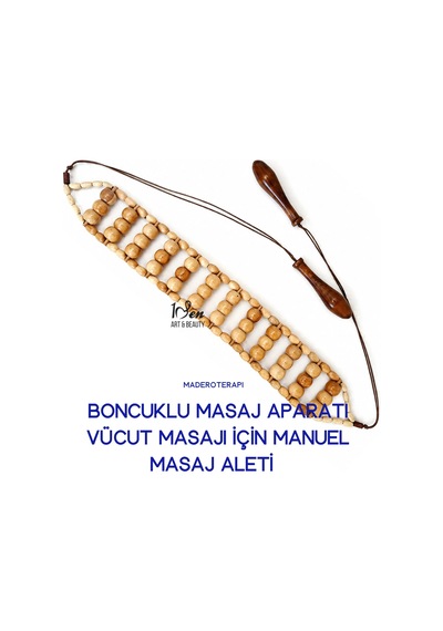 Maderoterapi Ahşap Boncuklu Ve İpli Masaj Aparatı Vücut Masajı İçin Manuel Masaj Aleti Çok Renkli