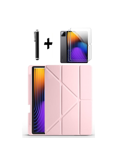 Xiaomi Pad 7 Pro / Pad 7 Uyumlu Kılıf Kalem Bölmeli Standlı Kılıf + Ekran Koruyucu + Kalem 3'lü Set Kapaklı Kılıf