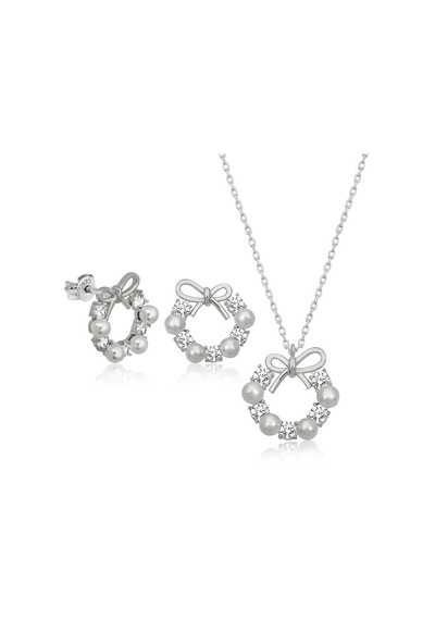 Kenpazar 925 Ayar Gümüş İnci Kurdele Kadın Set 23059077