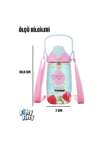 Uzspace Pipetli 680 ML Boyun Askılı Tritan Çocuk Su Matarası -kutulu- Ffuz2202680 001