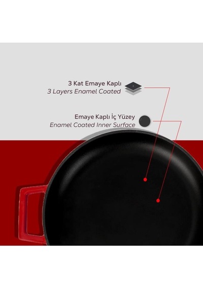Lava Döküm Yuvarlak Kızartma Tavası Döküm Demir Ve Ahşap Saplı Çap Ø 28cm. Teşhir