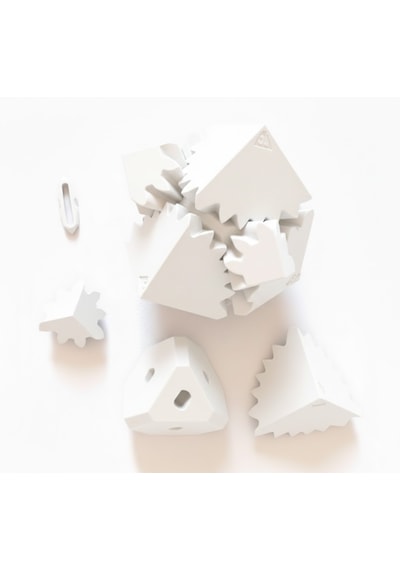 Mekanik Dişli Çarklı Zeka Küpü Hareketli Puzzle Yapı Bloğu - Eğitici Zeka Küpü Stres Oyuncağı-beyaz