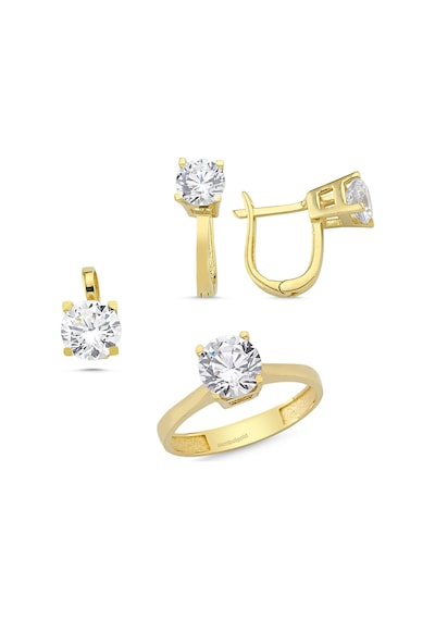 Sembol Gold Sarı Altın Tektaş Set Takım T7886 Renkli